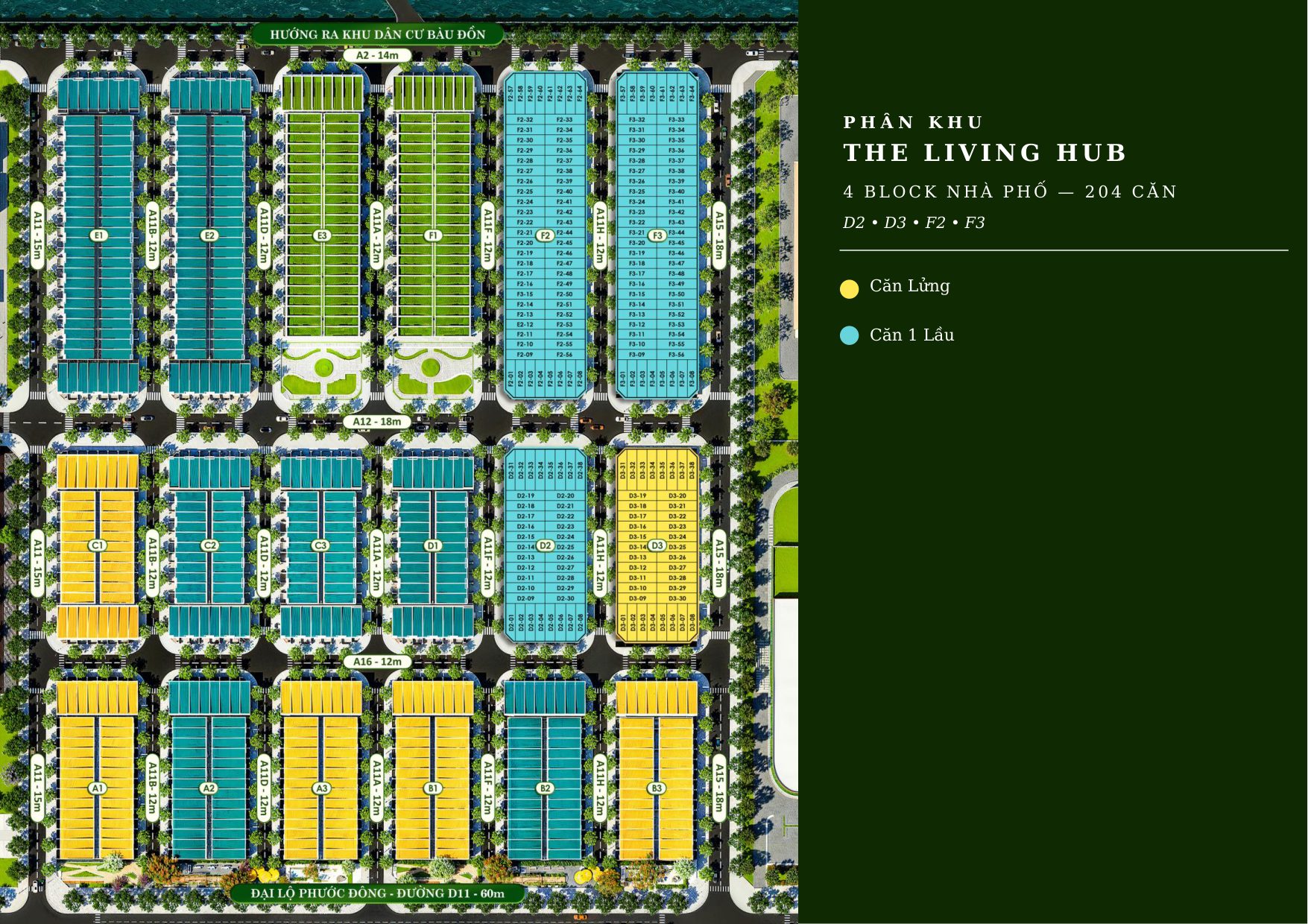 Mặt bằng phân khu The Living Hub
